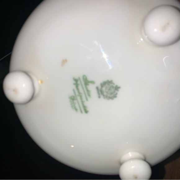 Antique PT Bavaria Studio Hand Painted Legged Floral Bowl Signed Hawk - Picture 5 of 9